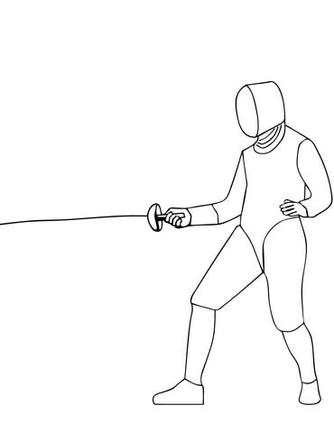 Epee Fencing Coloring Page